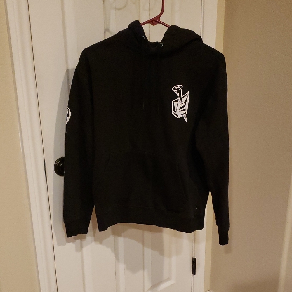 Mens Volcom Black Hoodie with White Graphics